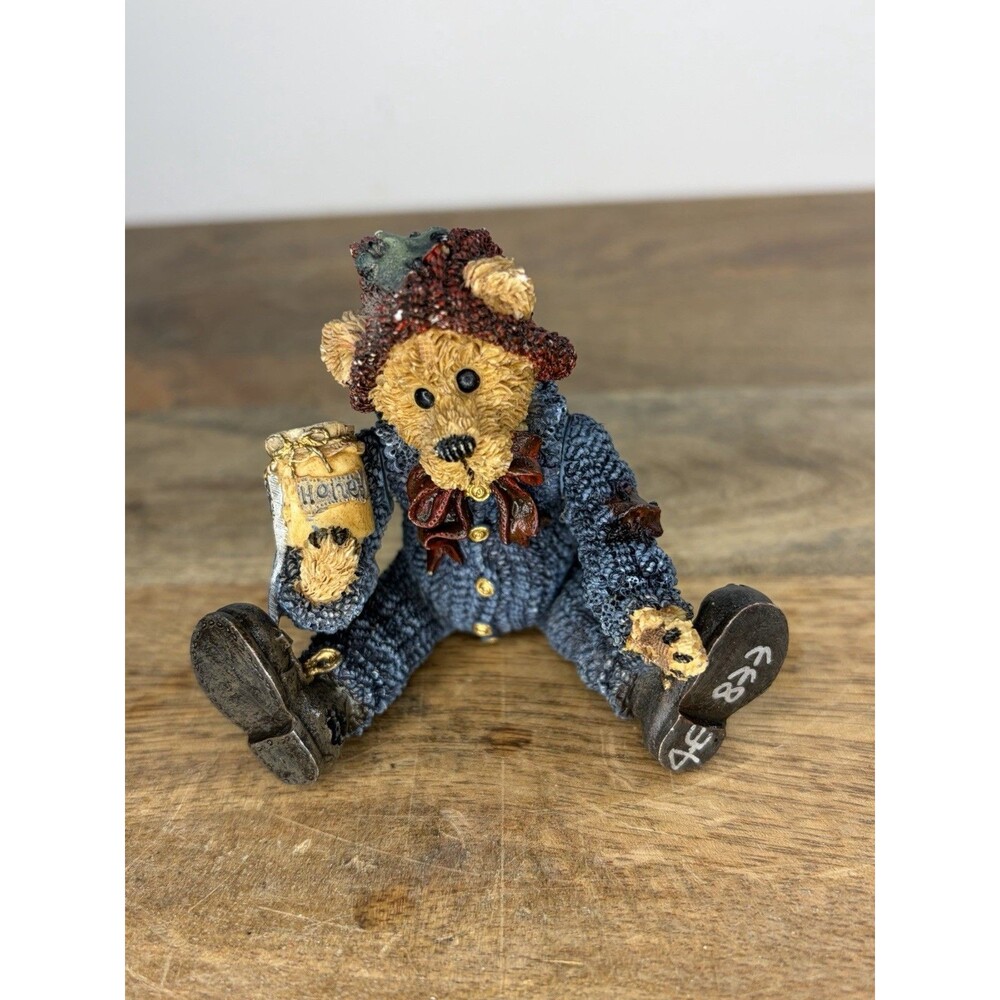 Boyds Bears Resin ELIAS THE ELF GRIZBEAR Resin Christmas Shoe Box Bear 3206